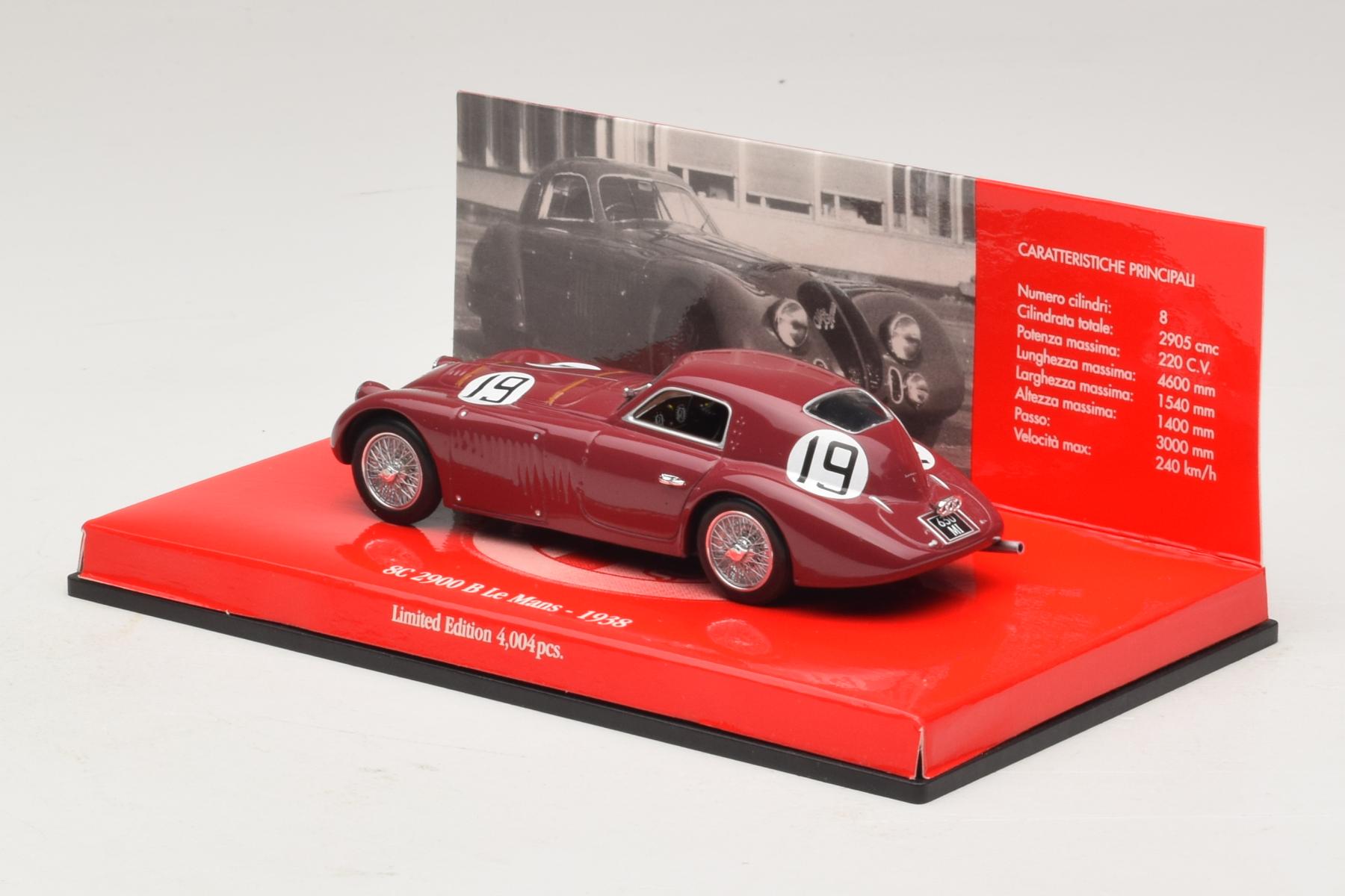 ミニカー Alfa Romeo 8C 2900 B Le Mans 1938 1/43 Minichamps Alfa Romeo 8C 2900B 1:43 #19 1938 Diecast