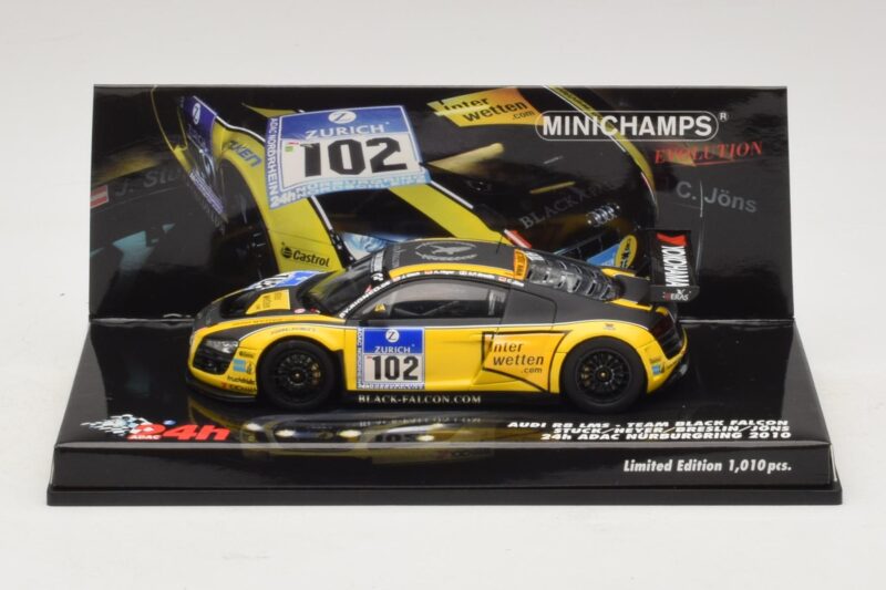 Audi R8 LMS GT3 #102 H-J. Stuck / H. Heyer Black Falcon 24 Hours of Nurburgring 2010 Minichamps 1:43 Audi R8 LMS GT3 #102 H-J. Stuck / H. Heyer Black Falcon 24 Hours of Nurburgring 2010 Minichamps 1:43 437101912 Diecast