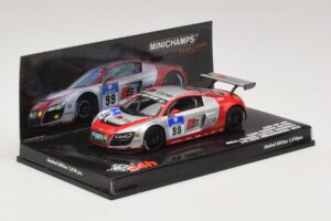 Audi R8 LMS GT3 #99 F. Biela / M. Fassler Phoenix Racing 24 Hours of Nurburgring 2010 Minichamps 1:43 437101999 Diecast - image 2 of 5