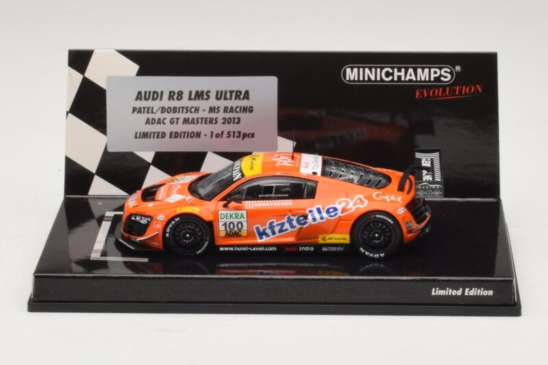 Audi R8 LMS Ultra #100 MS Racing Patel / Dobitsch ADAC GT Masters 2013 Minichamps 1:43 Audi R8 LMS Ultra #100 MS Racing Patel / Dobitsch ADAC GT Masters 2013 Minichamps 1:43 437130100 Diecast