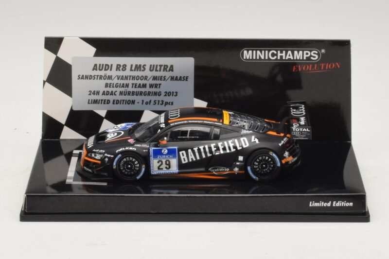 Audi R8 LMS Ultra #29 Team WRT Sandstorm L. Vanthoor 24 Hours of Nurburgring 2013 Minichamps 1:43 Audi R8 LMS Ultra #29 Team WRT Sandstorm L. Vanthoor 24 Hours of Nurburgring 2013 Minichamps 1:43 437130129 Diecast