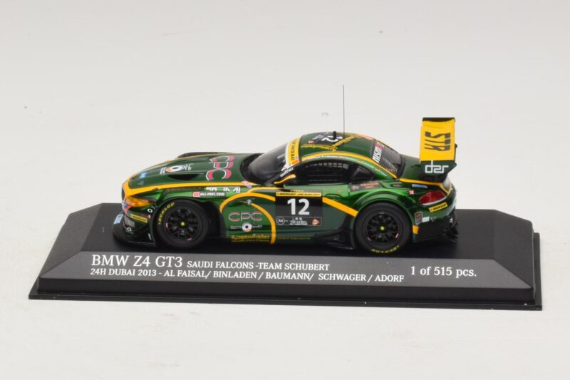 BMW Z4 GT3 Saudi Falcons #12 Al Faisal / Binladen 24 Hours of Dubai 2013 Minichamps 1:43 437132412 Diecast