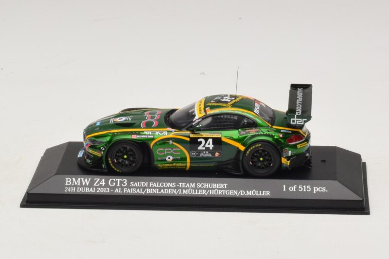 BMW Z4 GT3 Saudi Falcons #24 Al Faisal / Binladen 24 Hours of Dubai 2013 Minichamps 1:43 437132424 Diecast