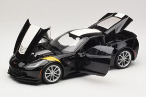 Chevrolet Corvette C7 Grand Sport Black with White Stripes AUTOart 1:18 71273 Composite - image 2 of 8