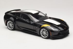 Chevrolet Corvette C7 Grand Sport Black with White Stripes AUTOart 1:18 71273 Composite - image 6 of 8