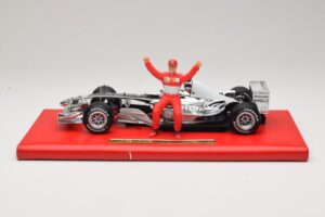 Ferrari F2004 #1 M. Schumacher Six Time World Champion 2004 Chrome Silver Hot Wheels 1:18 C7332 Diecast - image 3 of 6