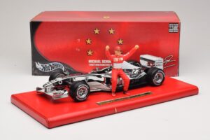 Ferrari F2004 #1 M. Schumacher Six Time World Champion 2004 Chrome Silver Hot Wheels 1:18 C7332 Diecast - image 6 of 6