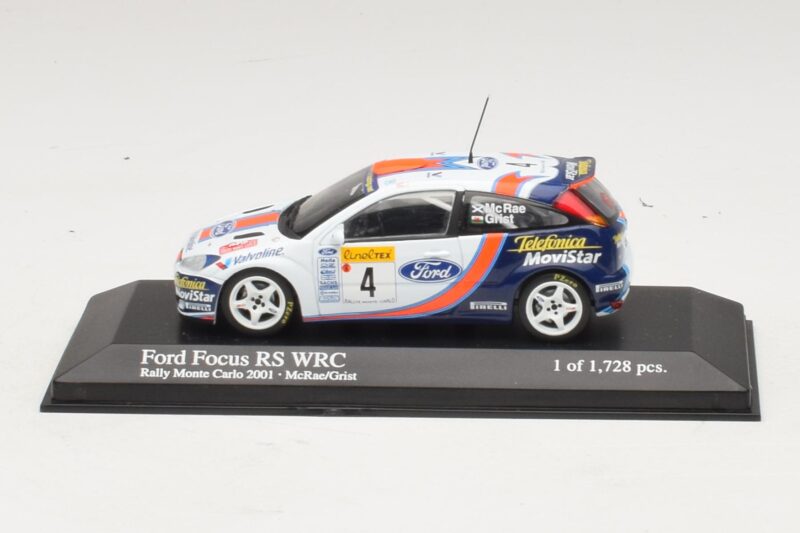 Ford Focus RS WRC #4 C. McRae / N. Grist Rally Monte Carlo 2001 Minichamps 1:43 Ford Focus RS WRC #4 C. McRae / N. Grist Rally Monte Carlo 2001 Minichamps 1:43 430018904 Diecast