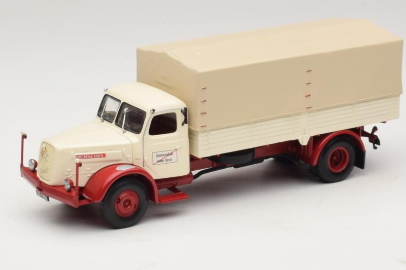 Henschel HS 140 Flatbed Truck White Red Minichamps 1:43 Henschel HS 140 Flatbed Truck White Red Minichamps 1:43 439171020 Diecast