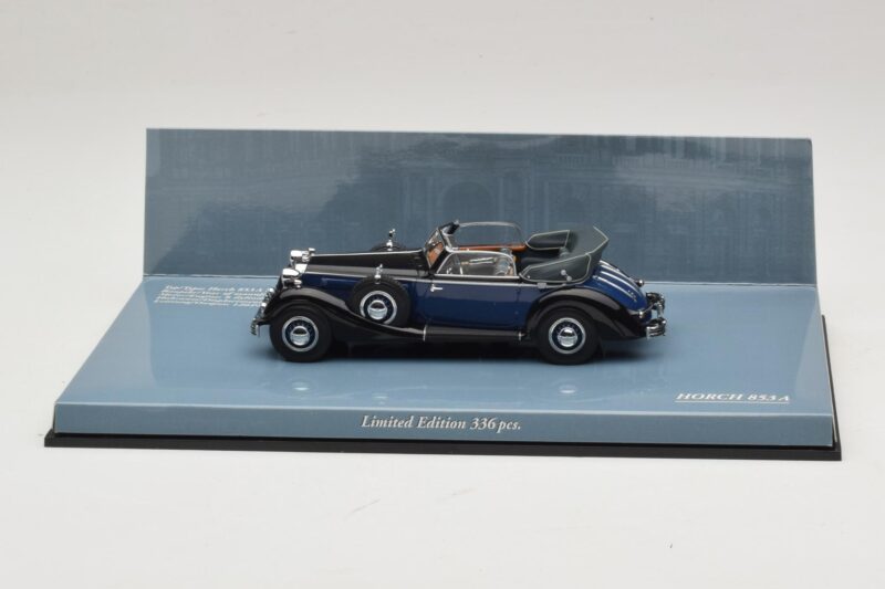 Horch 853 A Sport Cabriolet Black Blue Minichamps 1:43 436012036 Diecast
