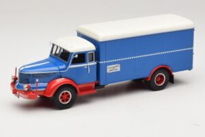 Krupp Titan Box Truck Blue Red Minichamps 1:43 439069040 Diecast