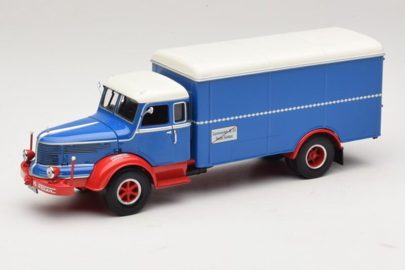 Krupp Titan Box Truck Blue Red Minichamps 1:43 Krupp Titan Box Truck Blue Red Minichamps 1:43 439069040 Diecast