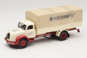 Magirus-Deutz S 7500 Jupiter Flatbed Truck White Red Minichamps 1:43 439141022 Diecast