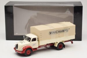 Magirus-Deutz S 7500 Jupiter Flatbed Truck White Red Minichamps 1:43 439141022 Diecast - image 6 of 6