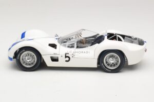 Maserati Tipo 61 #5 S. Moss / D. Gurney Camoradi ADAC 1000km Nurburgring Winner 1960 Minichamps 1:18 100601205 Diecast - image 4 of 8