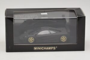 McLaren F1 GTR Prototype Black Matte With Golden Wheels Minichamps 1:43 MCLAREN008 Diecast - image 4 of 4