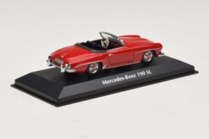 Mercedes 190 SL Red Maxichamps 1:43 940033131-O Diecast - image 2 of 4