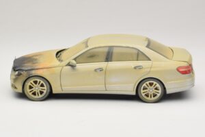 Mercedes E-Class W212 Burned Dubai Art Car Minichamps 1:18 MB008 Diecast - image 3 of 6
