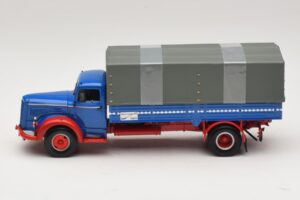 Mercedes L 315 Flatbed Truck Blue Red Minichamps 1:43 439034420 Diecast - image 3 of 6