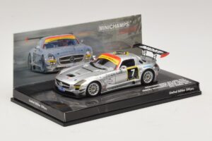 Mercedes SLS AMG GT3 #7 Black Falcon Jager / Seyffarth 24 Hours of Dubai 2011 Minichamps 1:43 437110307 Diecast - image 2 of 5