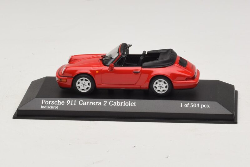 Porsche 911 964 Carrera 2 Cabriolet Red Minichamps 1:43 430067330 Diecast
