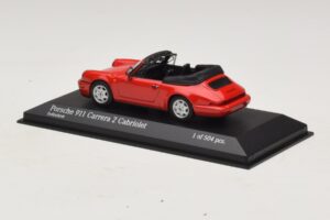 Porsche 911 964 Carrera 2 Cabriolet Red Minichamps 1:43 430067330 Diecast - image 3 of 4