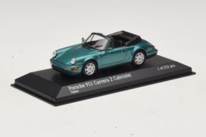 Porsche 911 964 Carrera 2 Cabriolet Turquoise Minichamps 1:43 430067332 Diecast - image 2 of 4