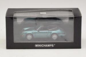 Porsche 911 964 Carrera 2 Cabriolet Turquoise Minichamps 1:43 430067332 Diecast - image 4 of 4