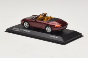 Porsche 911 996 Cabriolet Red Metallic Minichamps 1:43 400061092 Diecast - image 3 of 4