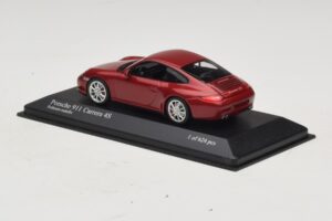 Porsche 911 997 Carrera 4S Red Metallic Minichamps 1:43 400066422 Diecast - image 3 of 4