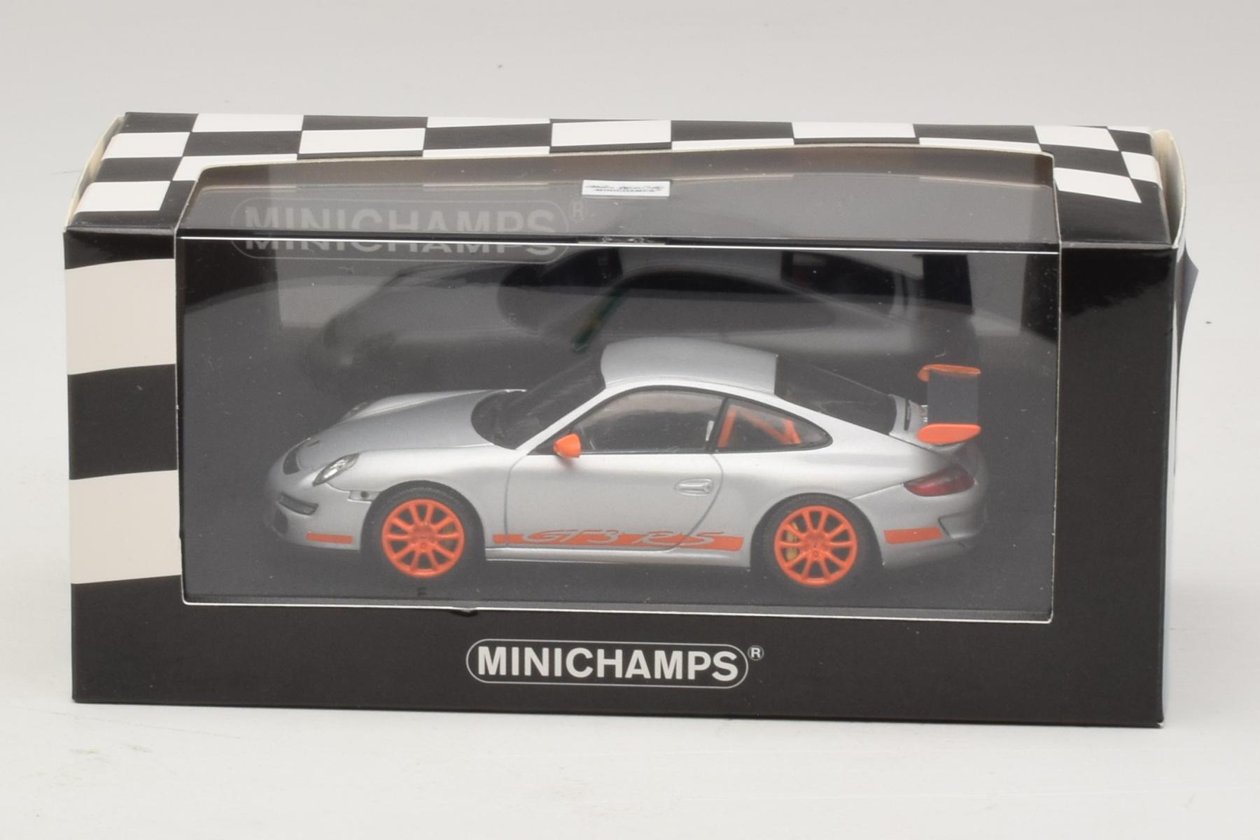 Minichamps Porsche 997 GT3 RS 1:43 Silver Orange Diecast