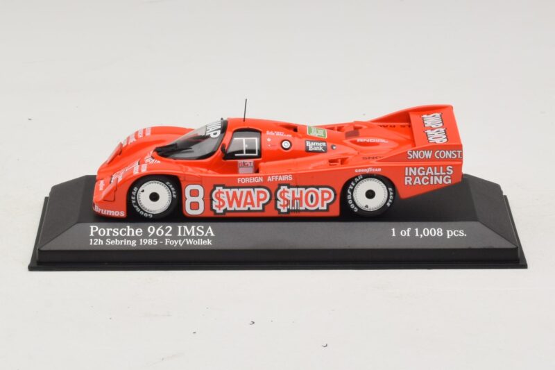Porsche 962 IMSA #8 A.J. Foyt / B. Wollek 12 Hours of Sebring 1985 Minichamps 1:43 Porsche 962 IMSA #8 A.J. Foyt / B. Wollek 12 Hours of Sebring 1985 Minichamps 1:43 400856508 Diecast