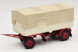 Truck Trailer Canvas White Red Minichamps 1:43 439159096 Diecast