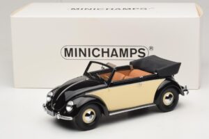 Volkswagen Beetle Convertible Black Cream Minichamps 1:18 107054131 Resin - image 6 of 6