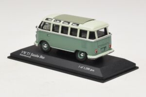 Volkswagen T1 Samba Bus Turquoise Blue White Minichamps 1:43 430052306 Diecast - image 3 of 4
