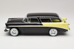 Chevrolet Bel Air Nomad Custom Black & Light Yellow KK-Scale 1:18 KKDC181293 Diecast - image 3 of 6