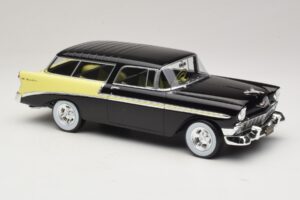 Chevrolet Bel Air Nomad Custom Black & Light Yellow KK-Scale 1:18 KKDC181293 Diecast - image 4 of 6