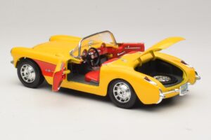 Chevrolet Corvette C1 Convertible Yellow Red Bburago 1:18 3034-M2 Diecast - image 5 of 8