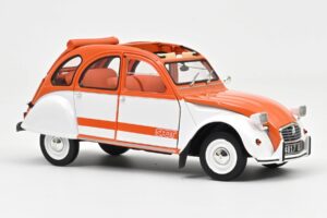 Citroen 2CV Spot Orange & White Norev 1:18 181473 Diecast