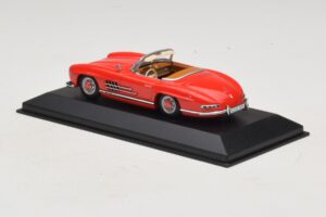 Mercedes 300 SL W198 Red With Brown Interior Minichamps 1:43 MB009 Diecast - image 3 of 5