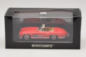 Mercedes 300 SL W198 Red With Brown Interior Minichamps 1:43 MB009 Diecast - image 5 of 5