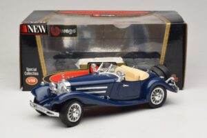 Mercedes 500K Roadster Blue Bburago 1:20 3070 Diecast - image 8 of 8