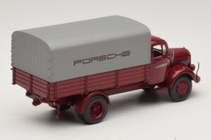 Mercedes L3500 Flatbed Porsche Minichamps 1:43 439350027 Diecast - image 2 of 7