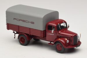 Mercedes L3500 Flatbed Porsche Minichamps 1:43 439350027 Diecast - image 4 of 7