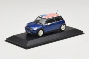 Mini Cooper S R53 Blue With American Flag Minichamps 1:43 MINI014 Diecast - image 2 of 5