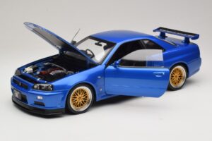 Nissan Skyline GT-R R34 V-Spec II Blue Metallic BBS Wheels KK-Scale 1:12 KKDC120211-2 Diecast - image 2 of 8