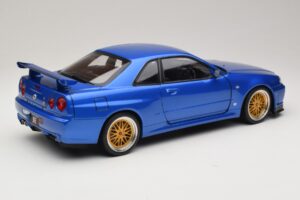 Nissan Skyline GT-R R34 V-Spec II Blue Metallic BBS Wheels KK-Scale 1:12 KKDC120211-2 Diecast - image 3 of 8