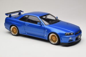 Nissan Skyline GT-R R34 V-Spec II Blue Metallic BBS Wheels KK-Scale 1:12 KKDC120211-2 Diecast - image 6 of 8
