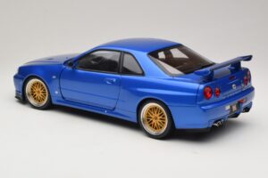 Nissan Skyline GT-R R34 V-Spec II Blue Metallic BBS Wheels KK-Scale 1:12 KKDC120211-2 Diecast - image 7 of 8