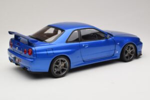 Nissan Skyline GT-R R34 V-Spec II Blue Metallic OEM Wheels KK-Scale 1:12 KKDC120211-1 Diecast - image 3 of 8